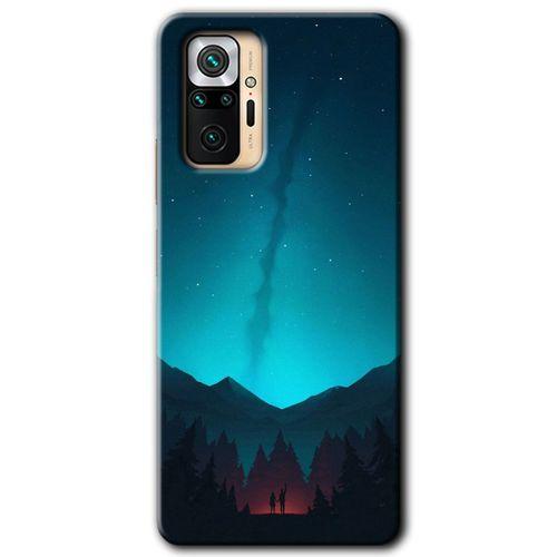 Xiaomi Redmi Note 10 Pro Kılıf Baskılı Kapak - Night Fores Mount +Tam Kaplayan Mat Seramik
