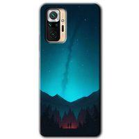 Xiaomi Redmi Note 10 Pro Kılıf Baskılı Kapak - Night Fores Mount +Tam Kaplayan Mat Seramik