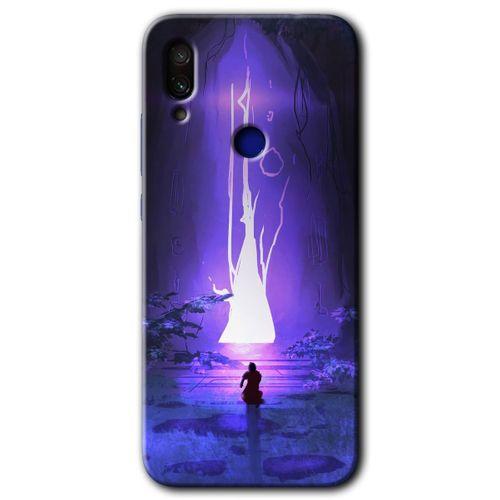 Redmi Note 7 Kılıf HD Desen Baskılı Arka Kapak - Wanderer Silhouette + Kırılmaz Cam