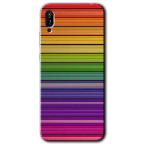 Huawei Y6 2019 Kılıf HD Desen Baskılı Arka Kapak - Colorful Lines