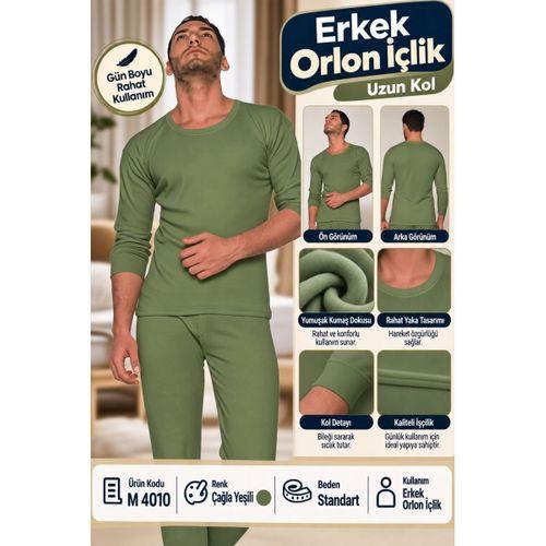 Erkek Orlon İçlik Uzun Kol Çağla Yeşili – Standart Beden – M 4010