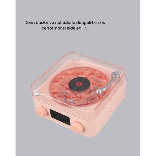 Bluetooth Hoparlörlü Gece Lambası Dijital Saatli Şeffaf Su Dalgası Işıklı Dekoratif