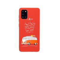 Samsung A31 Rota Belli Premium Silikonlu Kırmızı Telefon Kılıfı