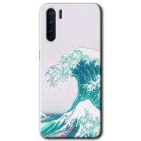 Oppo A91 Kılıf Baskılı Kapak - Dalga +Tam Kaplayan Mat Seramik