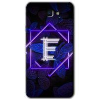 Galaxy J7 Prime Kılıf HD Desen Baskılı Arka Kapak - Dark Neon Yaprak E Harfi