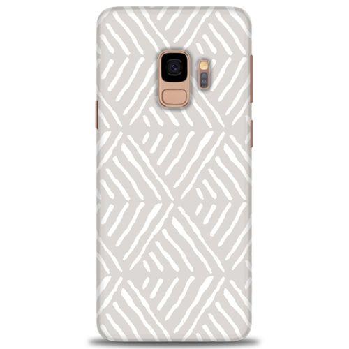 Samsung Galaxy S9 Kılıf HD Baskılı Kılıf - Gri Mozaik + Tam Ekran Koruyucu
