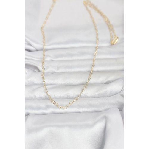 CM 14K Gold Renk Kalp Zincirli 60 cm Kadın Kolye