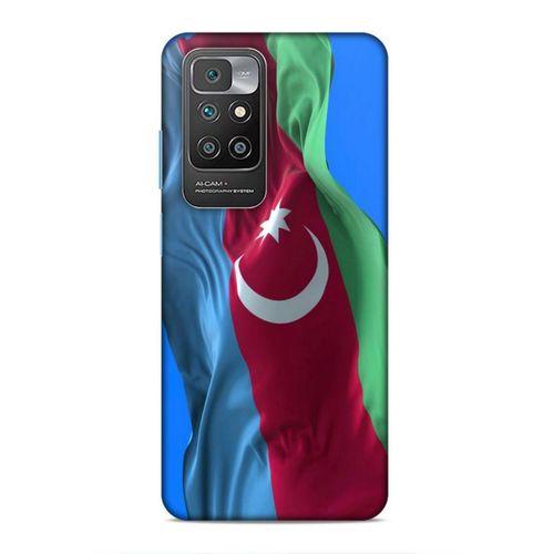 Xiaomi Redmi 10 Uyumlu Kılıf Azarbaijan (6) Silikon Kılıf Dalgalanan Bayrak