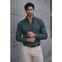 Likralı Regular Fit Nefes Alabilir Klasik Erkek Oxford Gömlek - Çam Yeşili