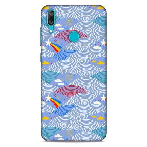 Huawei Y7 Prime 2019 Kılıf Pastel Renkler (2) Kabı Mor Beyaz