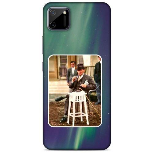 Oppo Realme C11 Kılıf Atatürk (21) Koruyucu Kapak Yeşil Gökyüzü