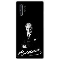 Galaxy Note 10 Plus Kılıf HD Desen Baskılı Arka Kapak - Atatürk İmza + Kırılmaz Cam