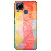Oppo Realme C15 Kılıf Pastel Renkler (26) Tpu Silikon Kılıf Sarı Kırmızı
