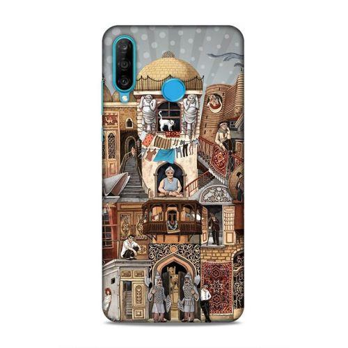 Huawei P30 Lite Uyumlu Kılıf Azarbaijan (49) Ultra Silikon Kılıf Şehir Simgeleri