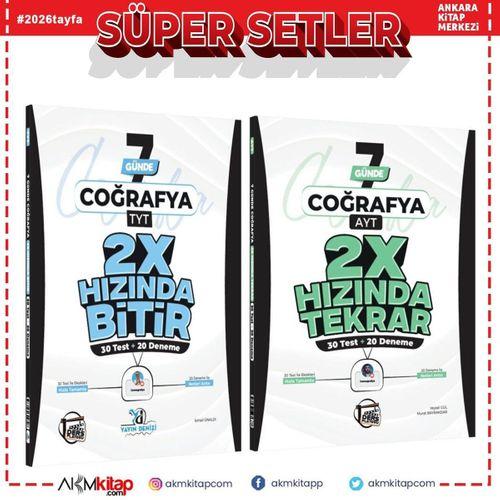 Yayın Denizi TYT Coğrafya Ders Platosu 7 Günde 2X Hızında Bitir ve Ders Platosu AYT Coğrafya 7 Günde 2X Hızında Tekrar Deneme Seti 2 Kitap