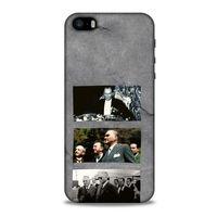 Apple Iphone 5S Kılıf Atatürk (12) Koruyucu Silikon Gri