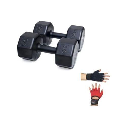 2 Adet 8 Kg Dumbell + Body Eldiveni