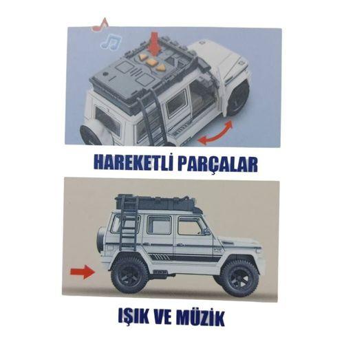 Sesli Işıklı Metal Off- Road Araba 16 cm - D700-04 - Siyah