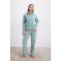 Kadın Kadife Dokulu Uzun Kollu Sweatshirt Ve Pantolon Takımı