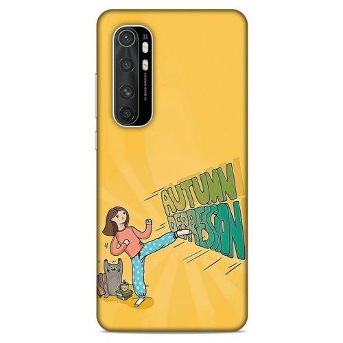 Xiaomi Mi Note 10 Lite Kılıf Depresyon (44) Tough Armor Kılıf Mor Kahve