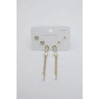 Çoklu Set Küpe - Altın