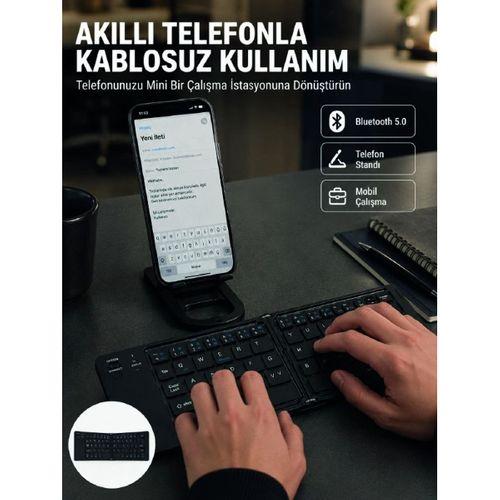 Taşınabilir Katlanabilir Bluetooth Klavye İos Android Windows Uyumlu