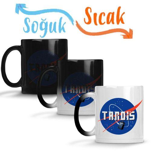 Doctor Who Tardis Nasa Logo Sihirli Kupa Bardak Porselen