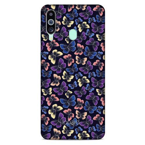 Samsung Galaxy M40 Kılıf Kelebek Etkisi (20) Koruyucu Kılıf Fuşya Mavi