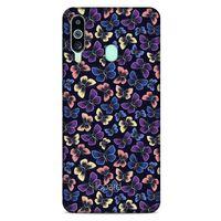 Samsung Galaxy M40 Kılıf Kelebek Etkisi (20) Koruyucu Kılıf Fuşya Mavi