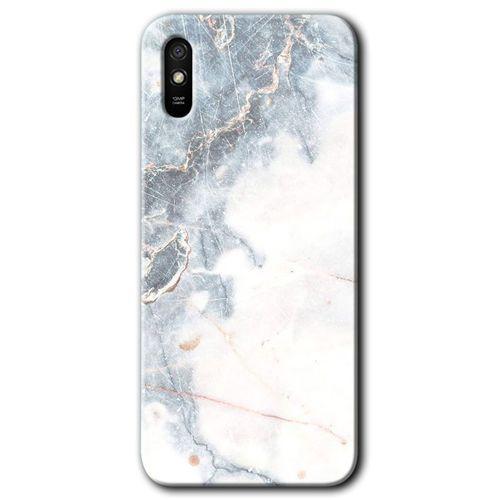 Redmi 9A Kılıf HD Desen Baskılı Arka Kapak - White Marble + Kırılmaz Cam