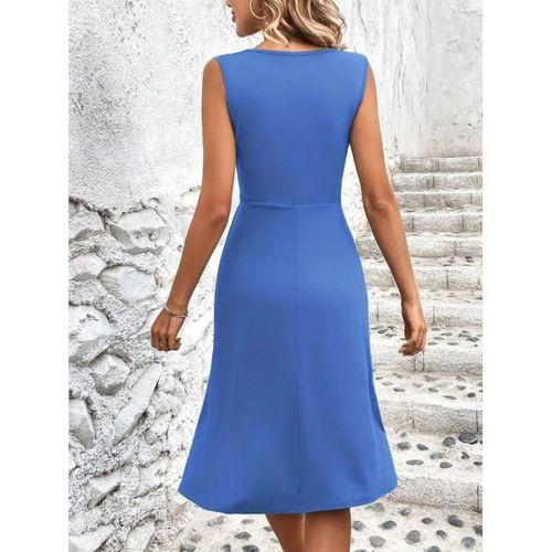 Kadın Askılı V Yakalı önde çapraz Detaylı Janjan Krep Elbise