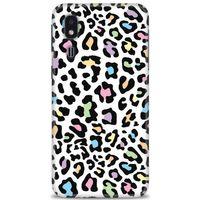 Samsung Galaxy A2 Core Kılıf HD Baskılı Kılıf - Renkli Leopar + Tam Ekran Koruyucu