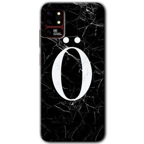 Reeder S19 Max Kılıf HD Desen Baskılı Arka Kapak - Siyah Mermer Desenli Ö Harfi