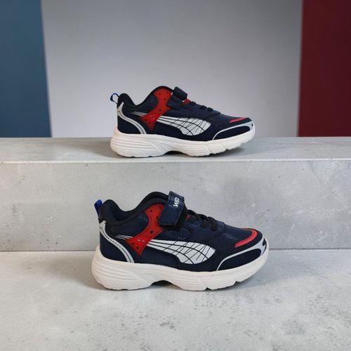 Wisco 068 Lacivert-Kırmızı Cırtlı Erkek Çocuk Spor Ayakkabı