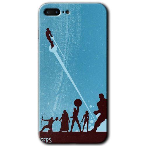 iPhone 7 Plus Kılıf Baskılı Kapak - Avengers Team +Tam Ekran Koruyucu