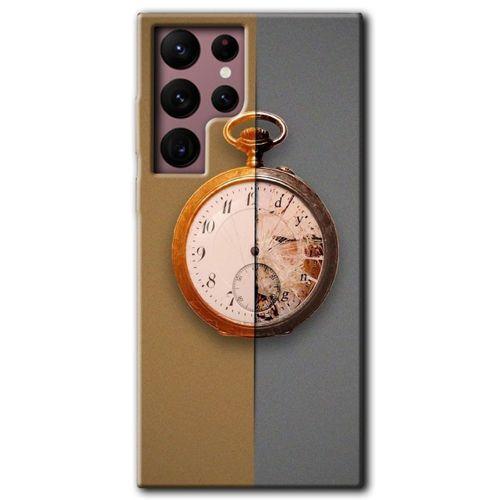 Galaxy S22 Ultra Kılıf HD Desen Baskılı Arka Kapak - Clocks Artwork + Kırılmaz Cam