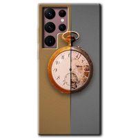 Galaxy S22 Ultra Kılıf HD Desen Baskılı Arka Kapak - Clocks Artwork + Kırılmaz Cam