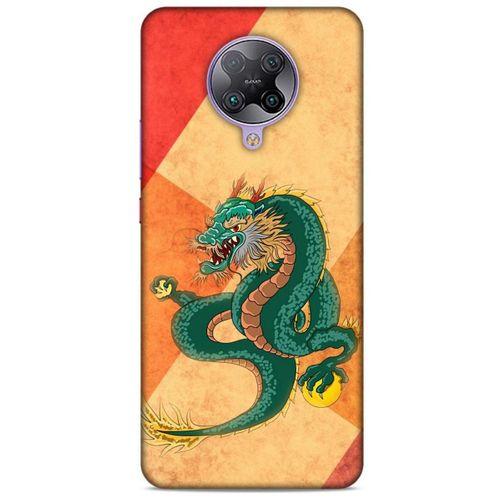 Xiaomi Poco F2 Pro Kılıf Dragons (24) Darbe Emici Kılıf Tatoo Yeşil Ejderha