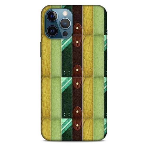 Apple iPhone 12 Pro Max Kılıf Patchwork (15) Antişok Kılıf Yeşil Kahve