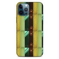 Apple iPhone 12 Pro Max Kılıf Patchwork (15) Antişok Kılıf Yeşil Kahve