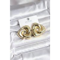 Pirinç Gold Renk Geometrik Vintage Kadın Küpe