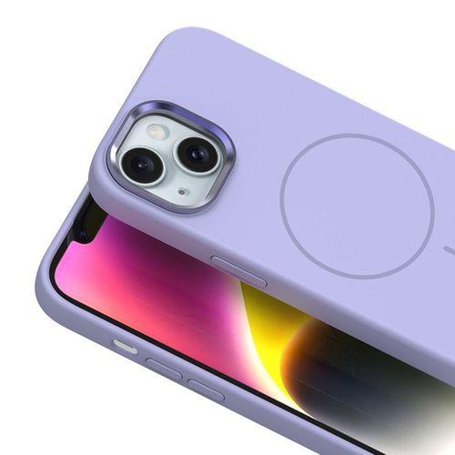 Apple iPhone 14 Kılıf M-Safe Şarj Özellikli Metal Kamera Çerçeveli Zore Edi Silikon Kapak