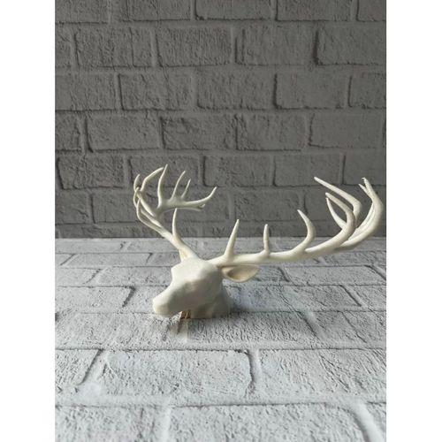 Dekoratif Geyik Başı Heykel 25 Cm Modern Minimal Tasarım