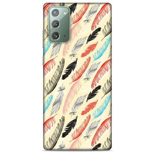 Samsung Galaxy Note 20 Kılıf Desenli Özel Seri Tüyler (48) Bumper Kılıf