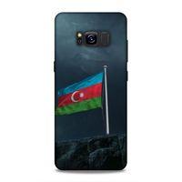 Samsung Galaxy S8 Uyumlu Kılıf Azarbaijan (27) Tasarımlı Kılıf Mavi Beyaz