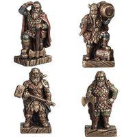 WISE 4’lü Viking Savaşçıları Dekoratif Obje Seti – Poliresin Koleksiyon Figürleri