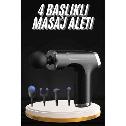 Şarjlı Masaj Tabancası 4 Başlıklı Mini Masaj Tabancası Ve Masaj Aleti