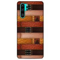 Huawei P30 Pro Kılıf Patchwork (33) Hybrid Kılıf Kahve Toz Pembe