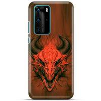 Huawei P40 Pro Kılıf Dragons (14) Lansman Kılıf Kırmızı Boynuzlu Ejderha