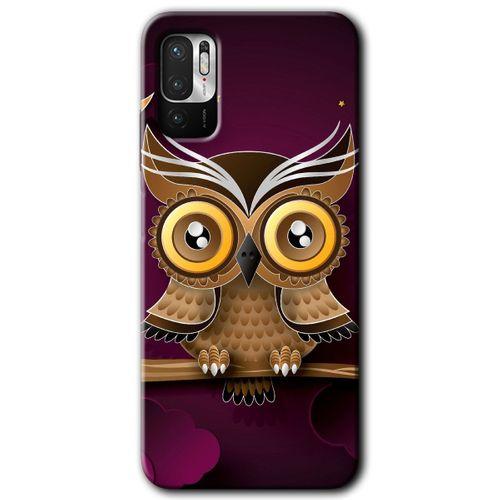 Redmi Note 10 5G Kılıf HD Desen Baskılı Arka Kapak - Owl Bird Branch